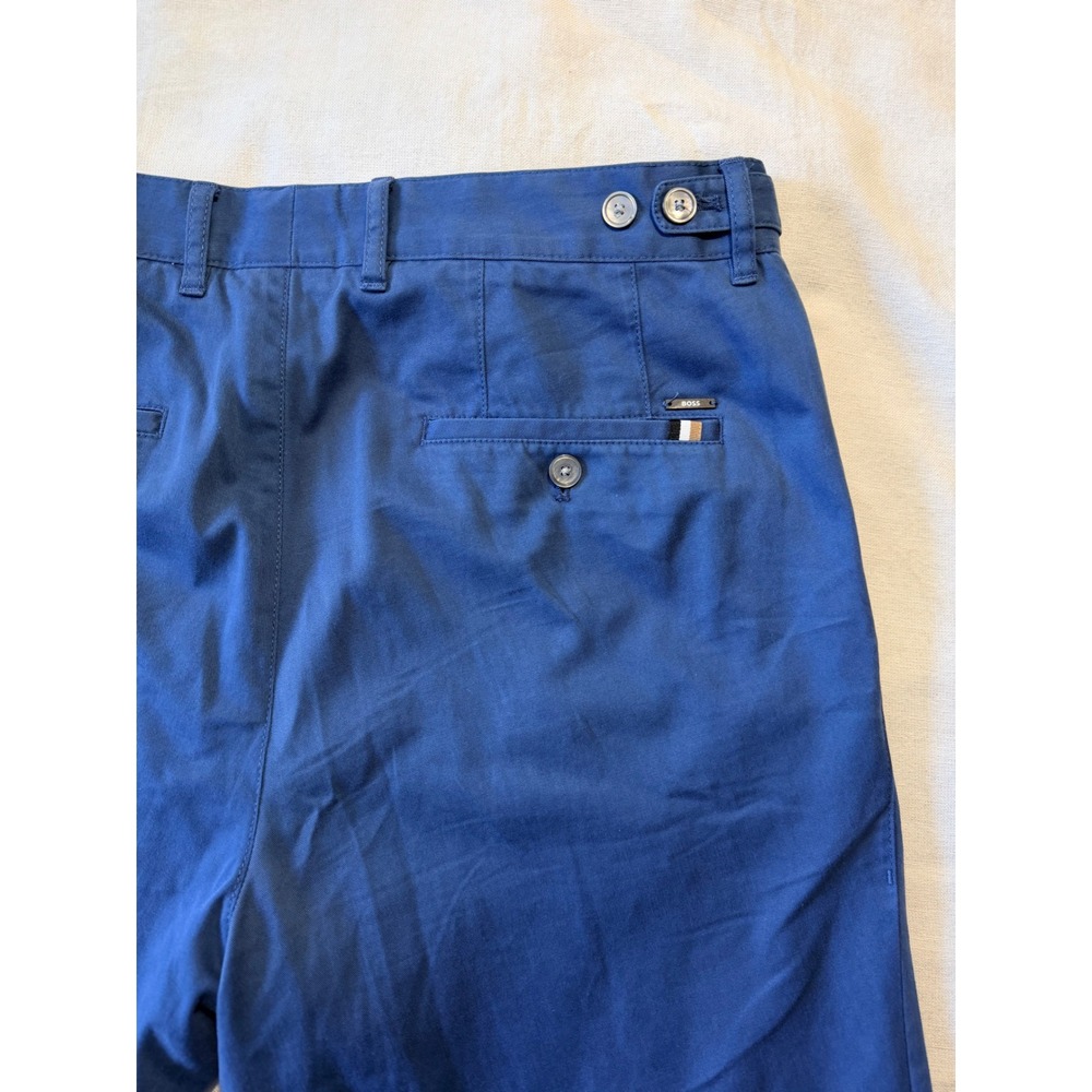 Hugo Boss Mens Blue Stretch Cotton Chino Pants Trousers Size 34R Slim Fit